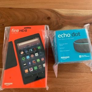NEW --Fire HD8 16 GB 8" display & Echo Dot 3rd Gen